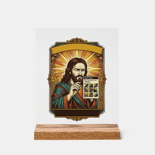 Jesus Wazige Trap Captcha Test Tech Beveiliging Hu Acryl Bord (Voorkant)