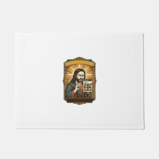 Jesus Wazige Trap Captcha Test Tech Beveiliging Hu Deurmat (Voorkant)