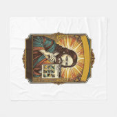 Jesus Wazige Trap Captcha Test Tech Beveiliging Hu Fleece Deken (Voorkant (Horizontaal))