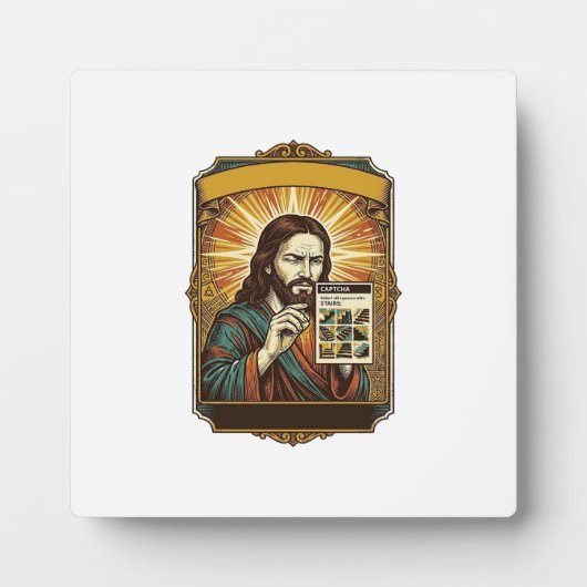 Jesus Wazige Trap Captcha Test Tech Beveiliging Hu Fotoplaat (Voorkant)