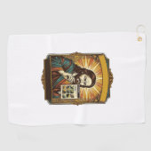 Jesus Wazige Trap Captcha Test Tech Beveiliging Hu Golfhanddoek (Horizontaal)