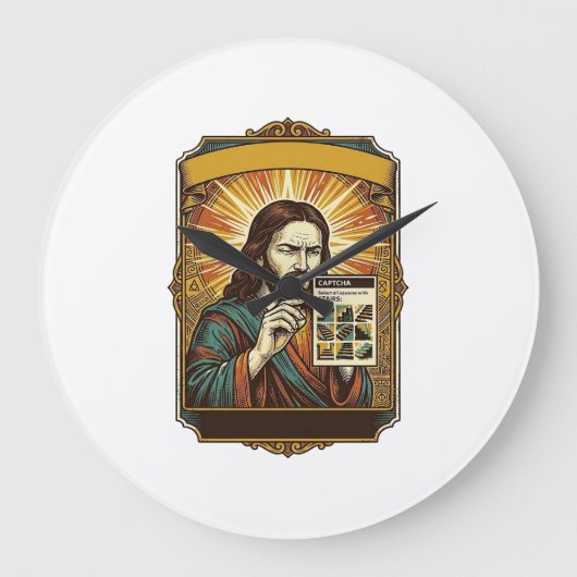 Jesus Wazige Trap Captcha Test Tech Beveiliging Hu Grote Klok (Voorkant)