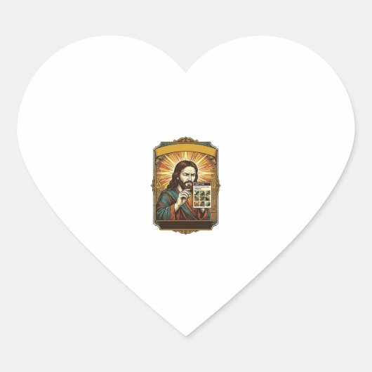 Jesus Wazige Trap Captcha Test Tech Beveiliging Hu Hart Sticker (Voorkant)