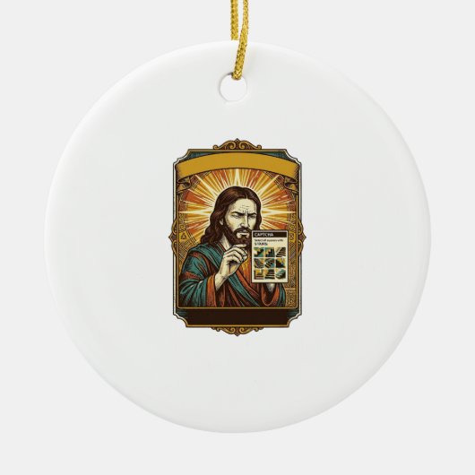 Jesus Wazige Trap Captcha Test Tech Beveiliging Hu Keramisch Ornament (Voorkant)