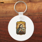 Jesus Wazige Trap Captcha Test Tech Beveiliging Hu Sleutelhanger (Voorkant)