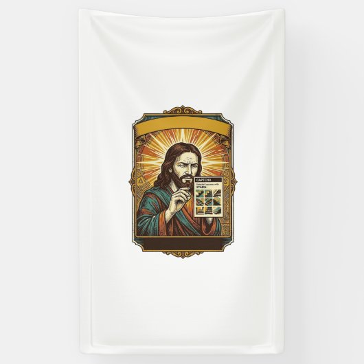 Jesus Wazige Trap Captcha Test Tech Beveiliging Hu Spandoek (Verticaal)