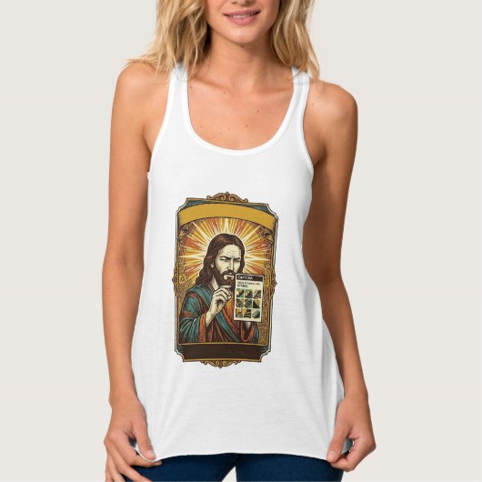 Jesus Wazige Trap Captcha Test Tech Beveiliging Hu Tanktop (Voorkant)
