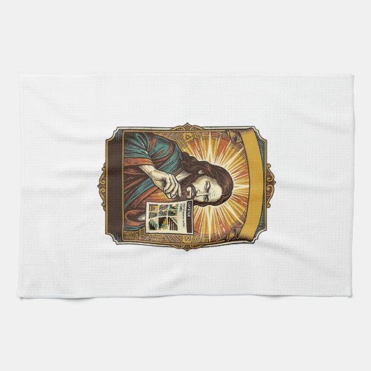 Jesus Wazige Trap Captcha Test Tech Beveiliging Hu Theedoek (Horizontaal)