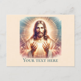 Jesus Welcoming Hands Waterverf Briefkaart