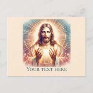 Jesus Welcoming Hands Waterverf Briefkaart