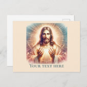 Jesus Welcoming Hands Waterverf Briefkaart (Voorkant / Achterkant)