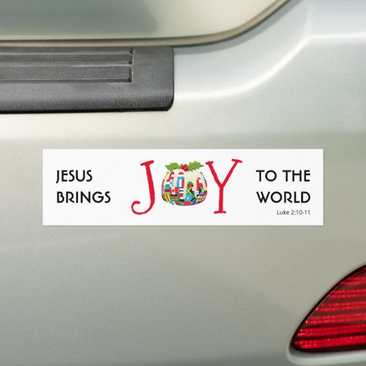 JESUS | WERELDWIJD TOEGEWEZEN | CHRISTELIJK | Kers Bumpersticker (Op auto)