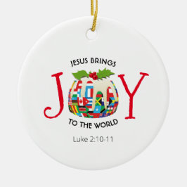 JESUS | WERELDWIJD TOEGEWEZEN | CHRISTELIJK | Kers Keramisch Ornament