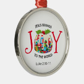 JESUS | WERELDWIJD TOEGEWEZEN | CHRISTELIJK | Kers Metalen Ornament (Rechts)