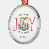 JESUS | WERELDWIJD TOEGEWEZEN | CHRISTELIJK | Kers Metalen Ornament (Links)