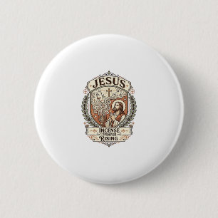 Jesus Wierook Gebed Stijgend Jesus Wierook Gebed R Ronde Button 5,7 Cm