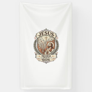 Jesus Wierook Gebed Stijgend Jesus Wierook Gebed R Spandoek