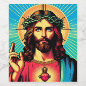 Jesus wijn label etiket (Enkel label)