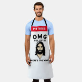 Jesús Wijn Schort - Grappig Op Maat Gemaakt Cadeau (Gedragen)