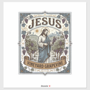 Jesus Wijngaard Druivenrank Jezus Wijngaard Druive Sticker