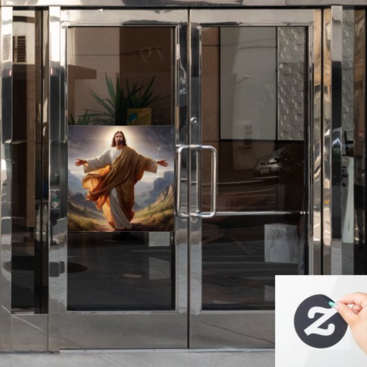 Jesus Window Cling Raamsticker (Kantoordeur)