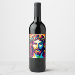 Jesus wine label. wijn etiket