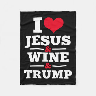 Jesus Wine Trump Religieus Christelijk Geloof Mam  Fleece Deken