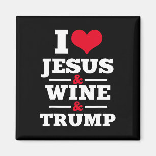 Jesus Wine Trump Religieus Christelijk Geloof Mam  Magneet