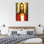 Jesus wit en rood outfit vervaging canvas afdruk (Insitu (Slaapkamer))
