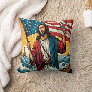 Jesus with American flag beroemd gemaakt door Suns Kussen