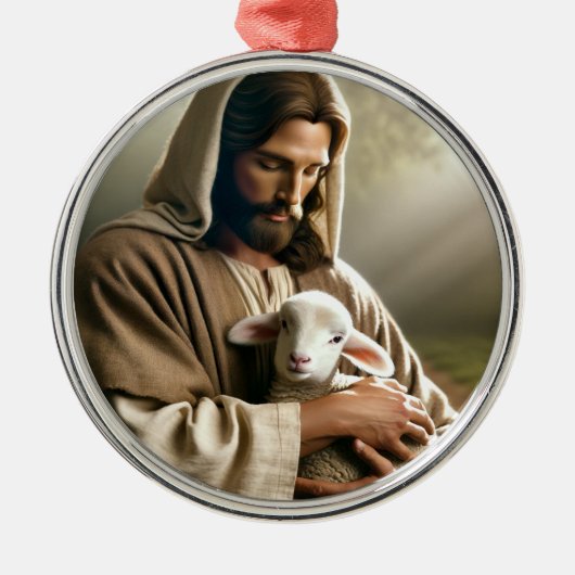 JESUS WITH LAMB CHRISTMAS ORNAMENT (Voorkant)