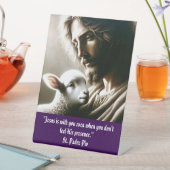 Jesus With Lamb Pedestal Sign Reclamebord Met Voetstuk (Insitu)