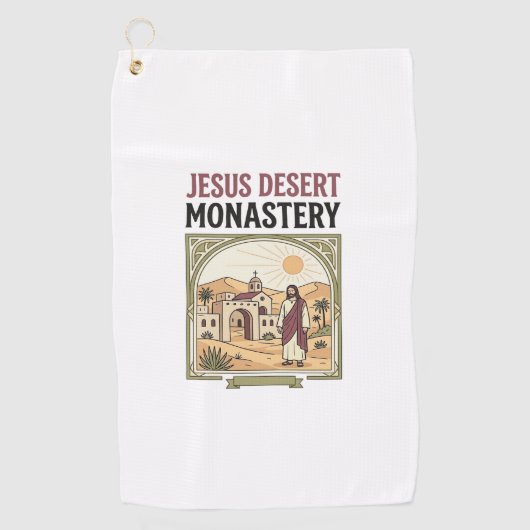 Jesus Woestijnklooster Jesus Woestijnklooster Chri Golfhanddoek (Voorkant)