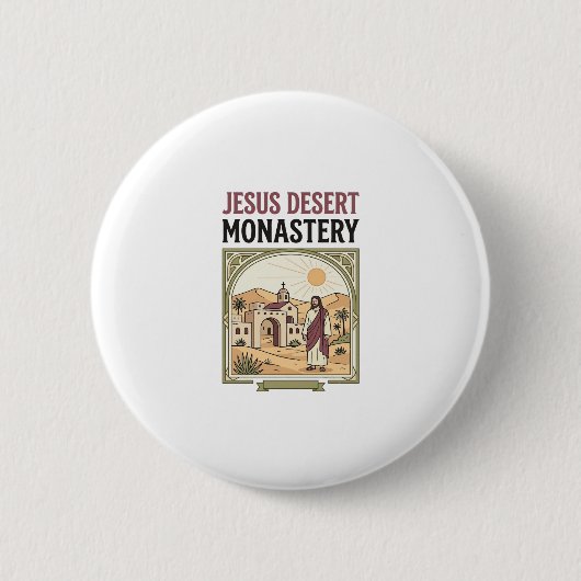 Jesus Woestijnklooster Jesus Woestijnklooster Chri Ronde Button 5,7 Cm (Voorkant)