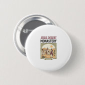 Jesus Woestijnklooster Jesus Woestijnklooster Chri Ronde Button 5,7 Cm (Voorkant /achterkant)