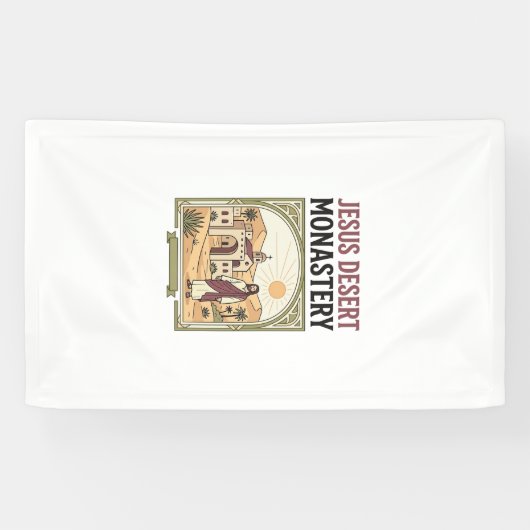 Jesus Woestijnklooster Jesus Woestijnklooster Chri Spandoek (Horizontaal)