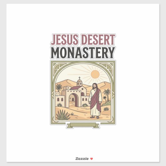 Jesus Woestijnklooster Jesus Woestijnklooster Chri Sticker (Vel)