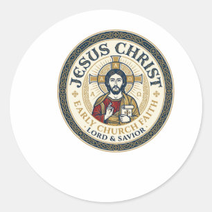 Jesus Woestijnvaders Oud Christelijk T-Shirt Ins Ronde Sticker