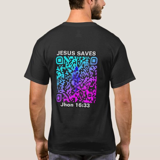 Jesus won a promotional code for clothing to save t-shirt (Achterkant)