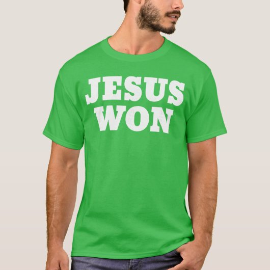Jesus Won retro cadeau T-shirt (Voorkant)