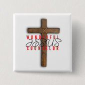 Jesus Wonderful Counselor Button (Voorkant)