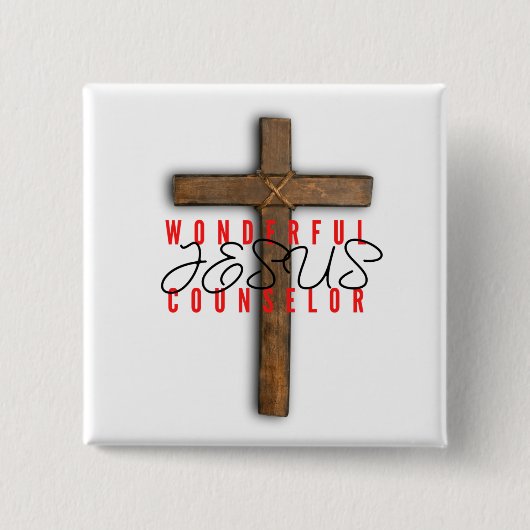 Jesus Wonderful Counselor Button (Voorkant)