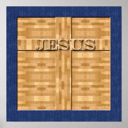 Jesus Wood Carving Poster (Voorkant)