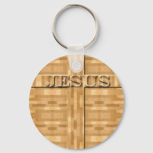 Jesus Wood Carving Sleutelhanger
