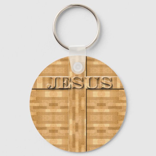 Jesus Wood Carving Sleutelhanger (Voorkant)
