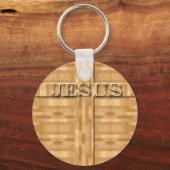 Jesus Wood Carving Sleutelhanger (Voorkant)