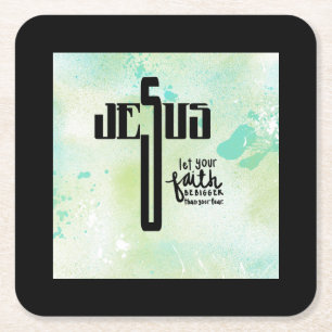 Jesus Word Art Kartonnen Onderzetters