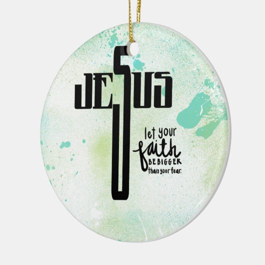 Jesus Word Art Keramisch Ornament (Links)