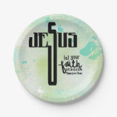 Jesus Word Art Papieren Bordje (Voorkant)