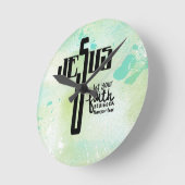 Jesus Word Art Ronde Klok (Hoek)